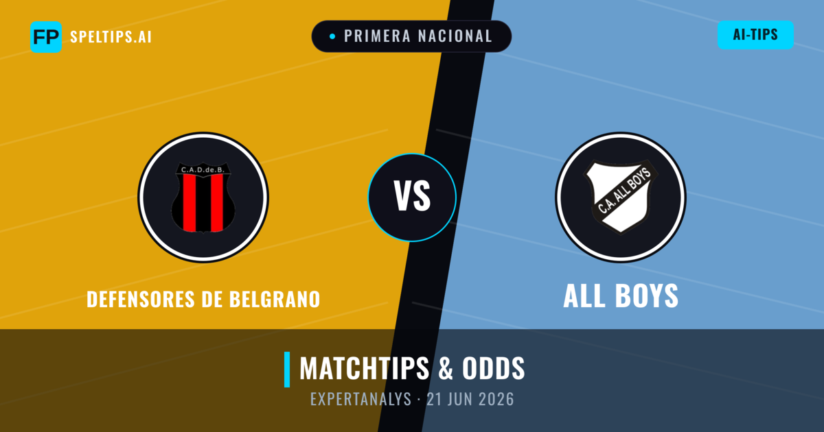 Defensores de Belgrano vs All Boys — matchtips och förhandstitt