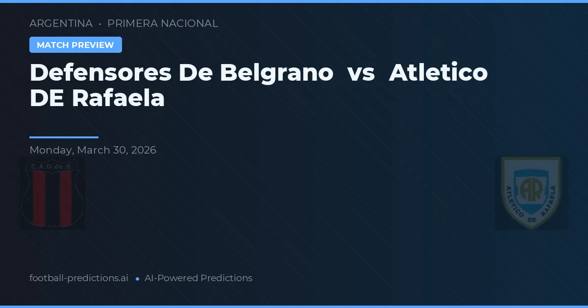 Defensores de Belgrano vs Atlético de Rafaela — matchtips och förhandstitt