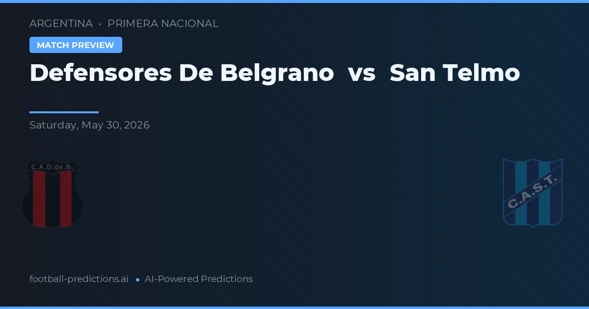 Defensores de Belgrano vs San Telmo — matchtips och förhandstitt