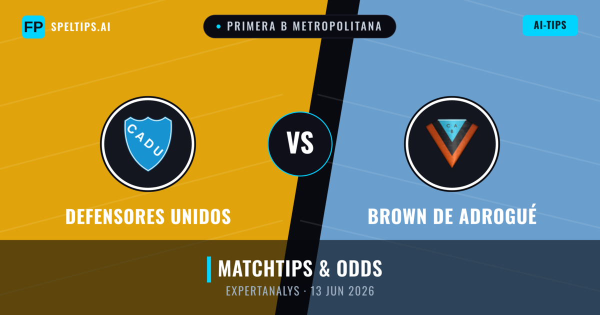Defensores Unidos vs Brown de Adrogué — matchtips och förhandstitt