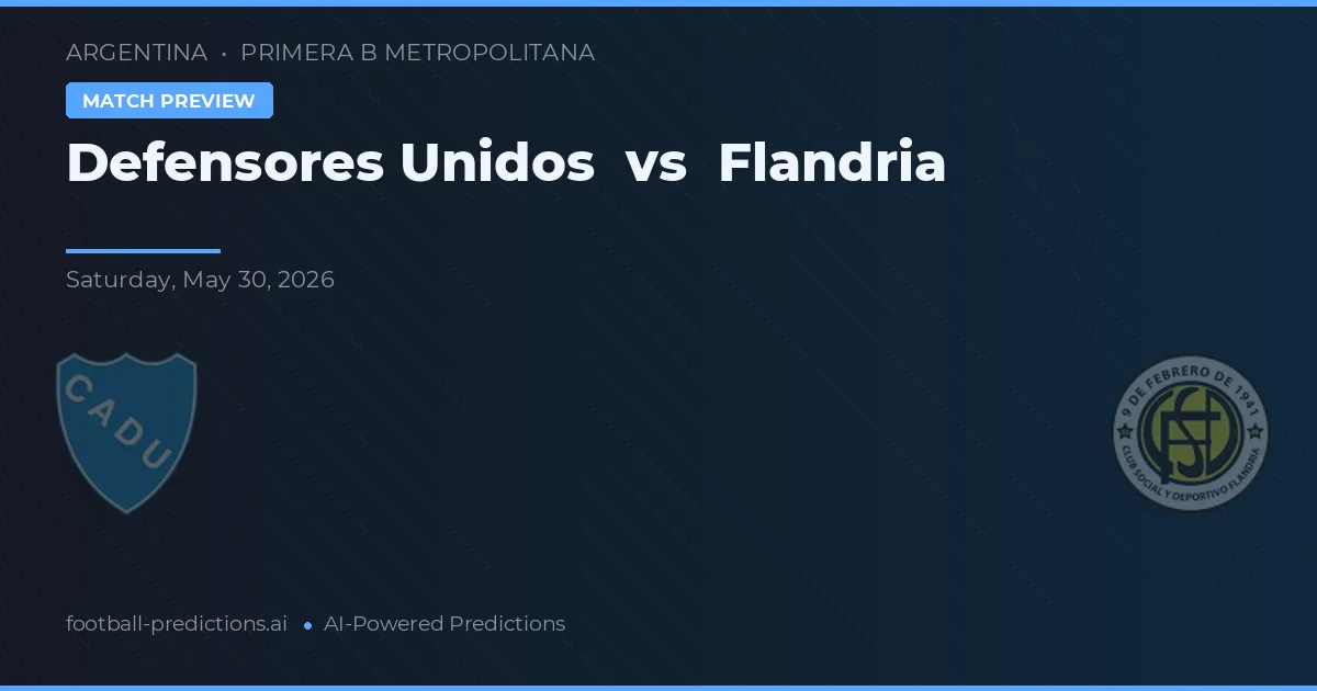 Defensores Unidos vs Flandria — matchtips och förhandstitt