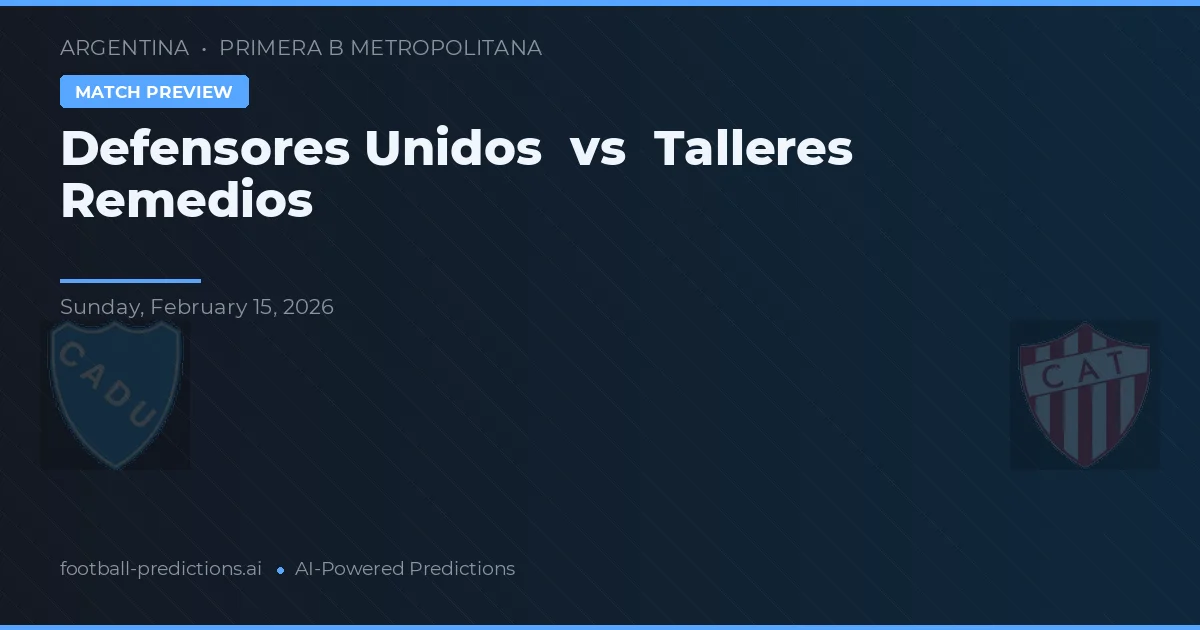 Defensores Unidos vs Talleres Remedios — matchtips och förhandstitt