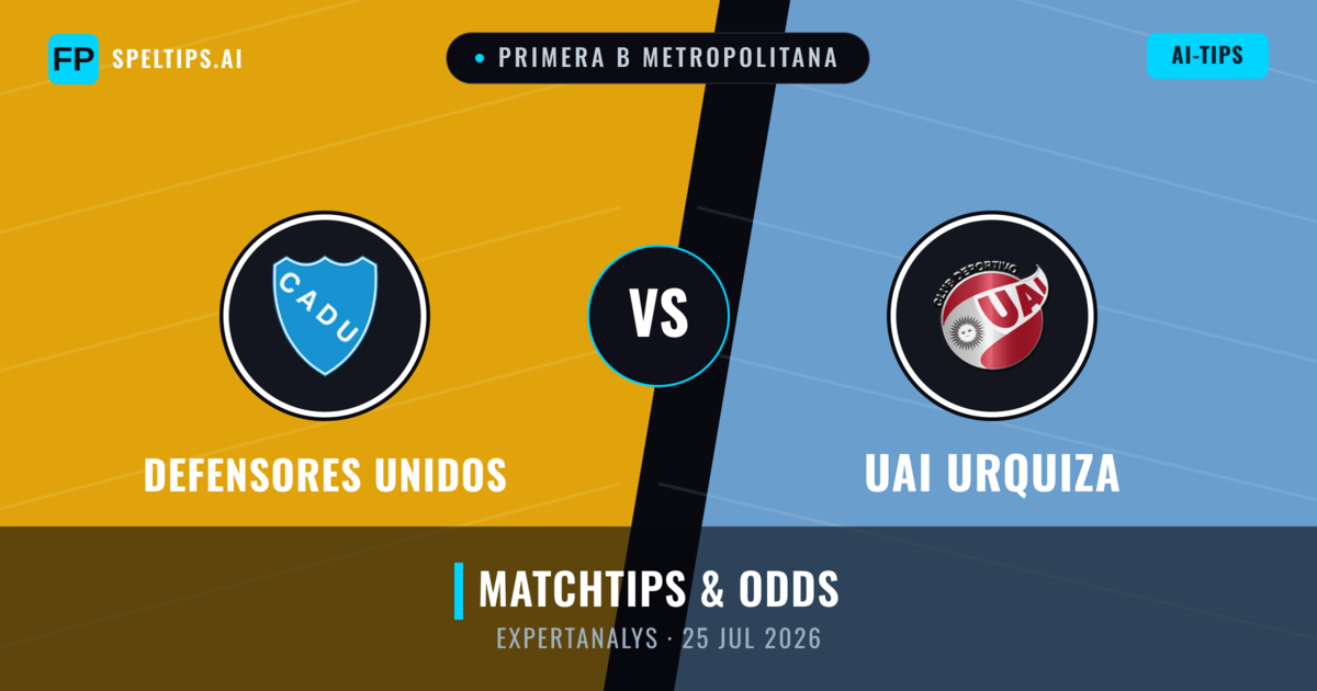 Defensores Unidos vs UAI Urquiza — matchtips och förhandstitt