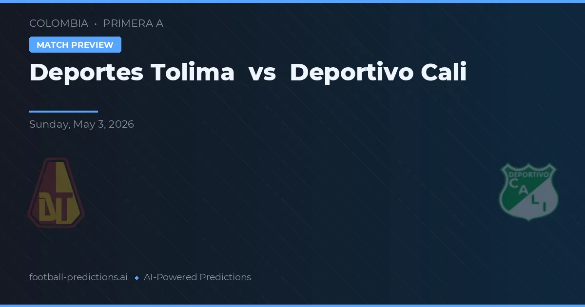 Deportes Tolima vs Deportivo Cali — matchtips och förhandstitt