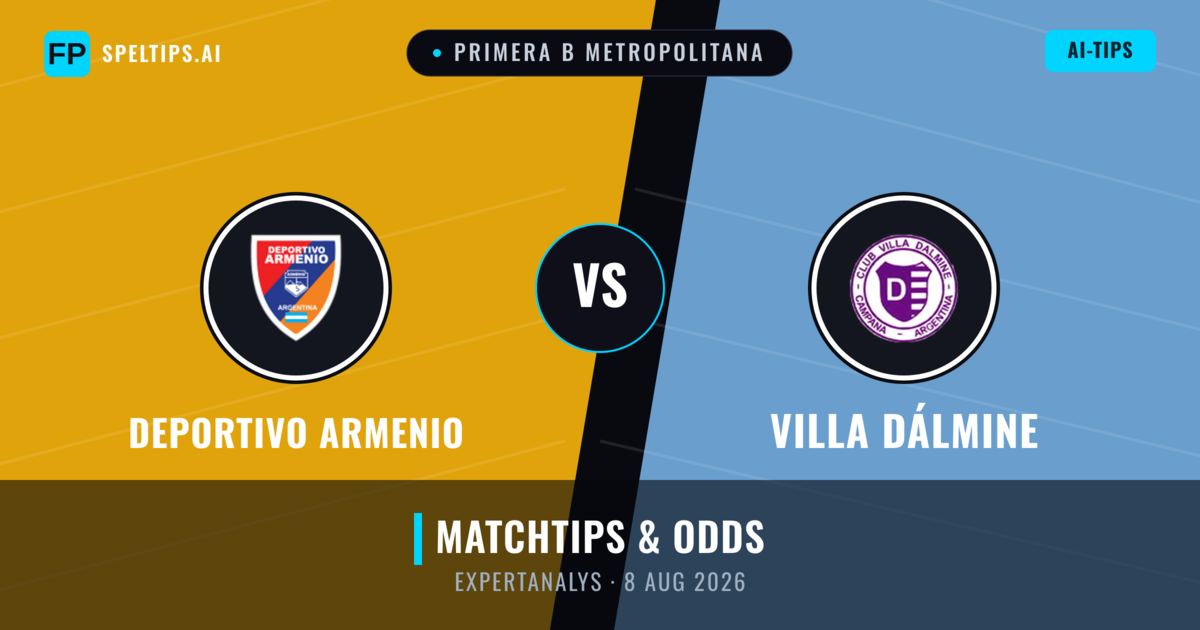 Deportivo Armenio vs Villa Dálmine — matchtips och förhandstitt