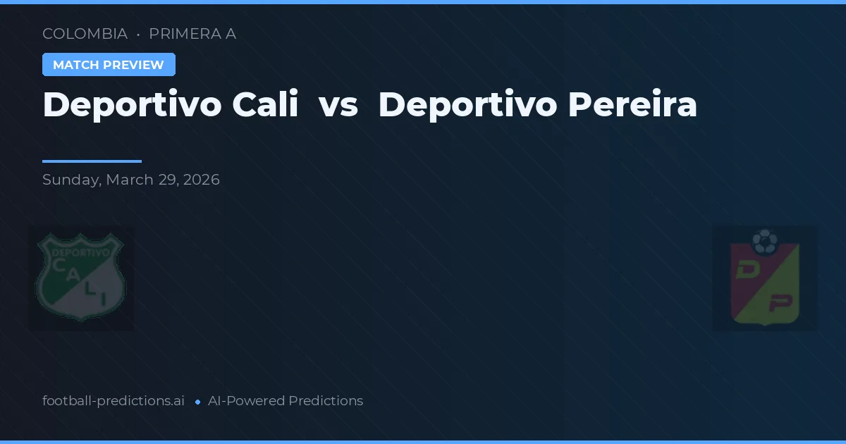 Deportivo Cali vs Deportivo Pereira — matchtips och förhandstitt