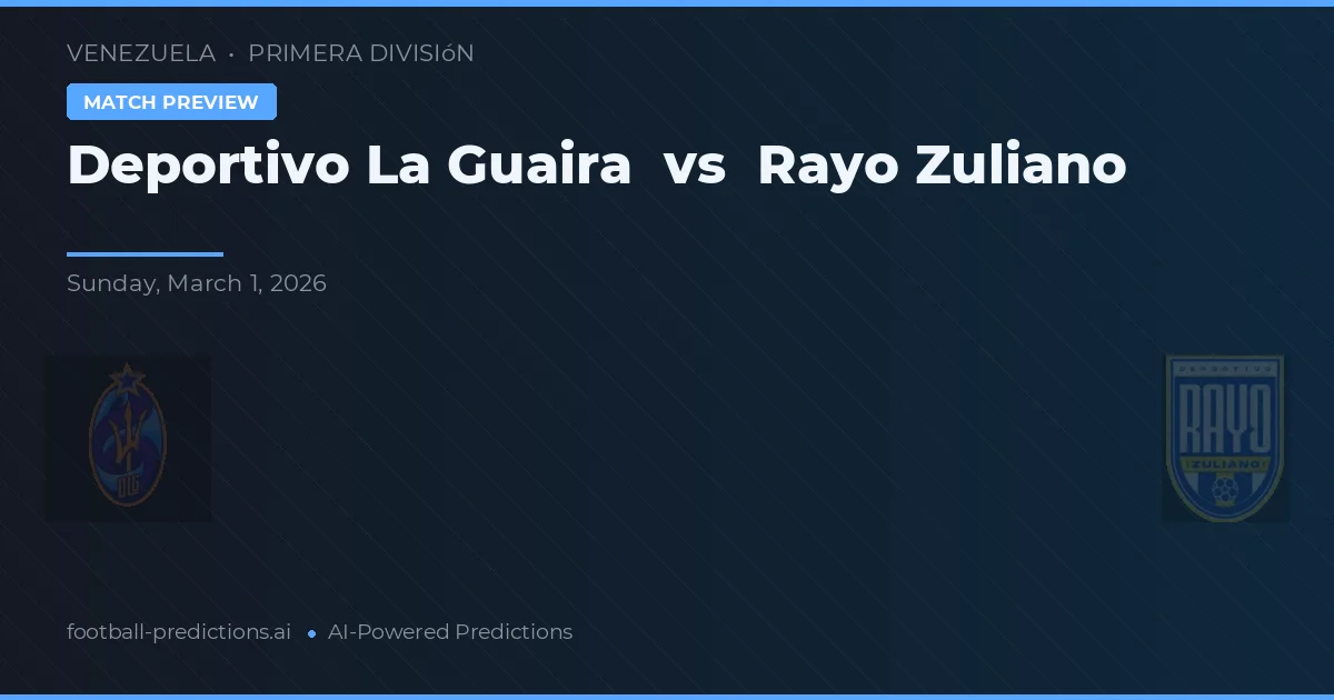 Deportivo La Guaira vs Rayo Zuliano — matchtips och förhandstitt