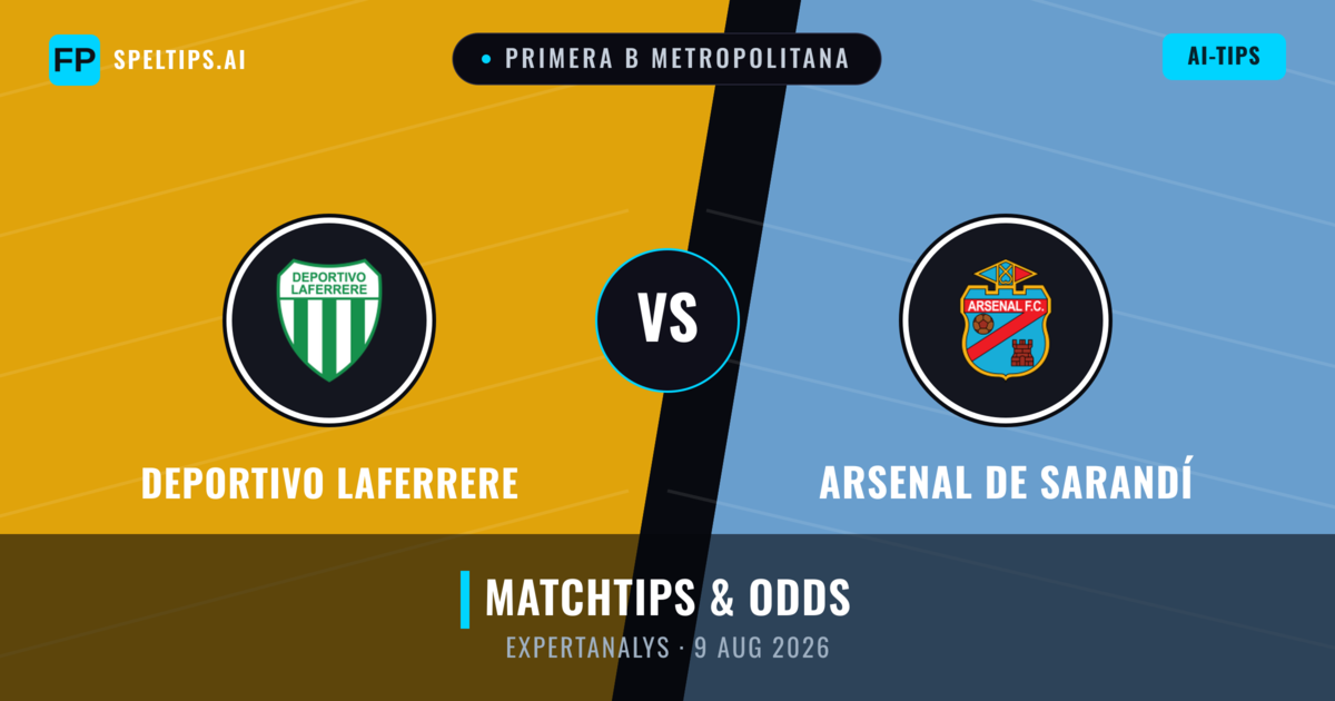 Deportivo Laferrere vs Arsenal de Sarandí — matchtips och förhandstitt