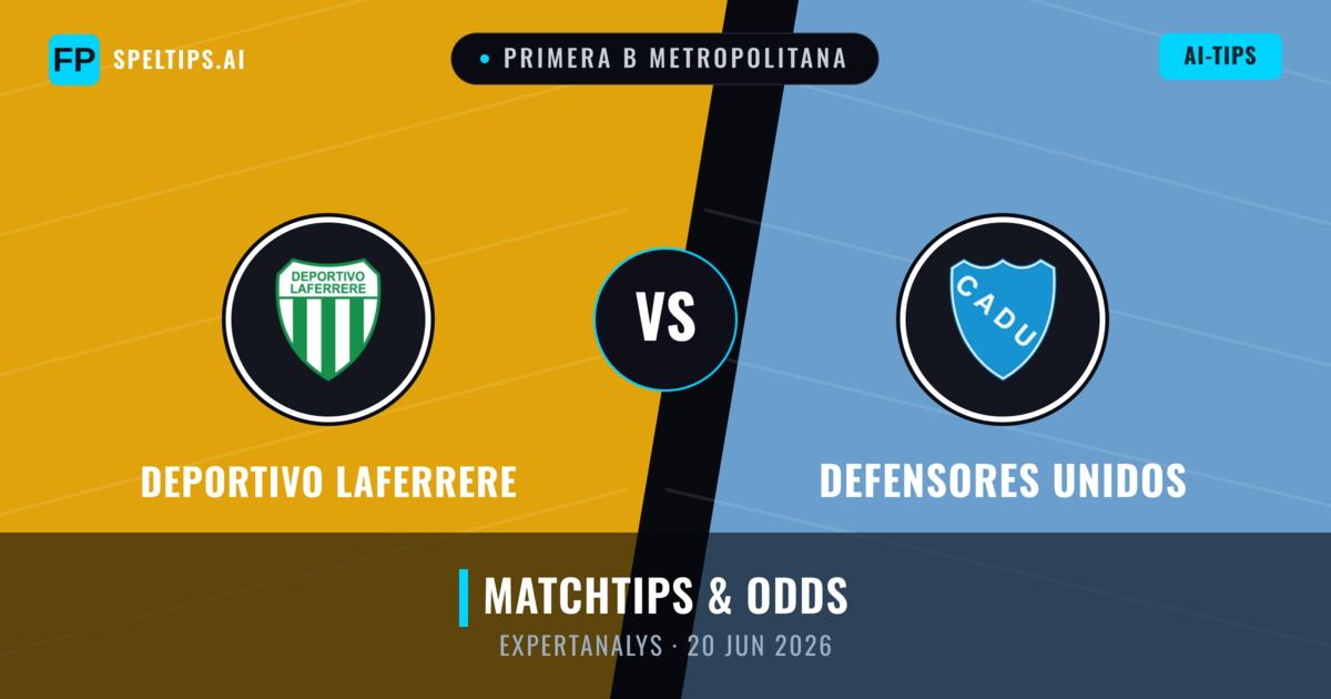 Deportivo Laferrere vs Defensores Unidos — matchtips och förhandstitt