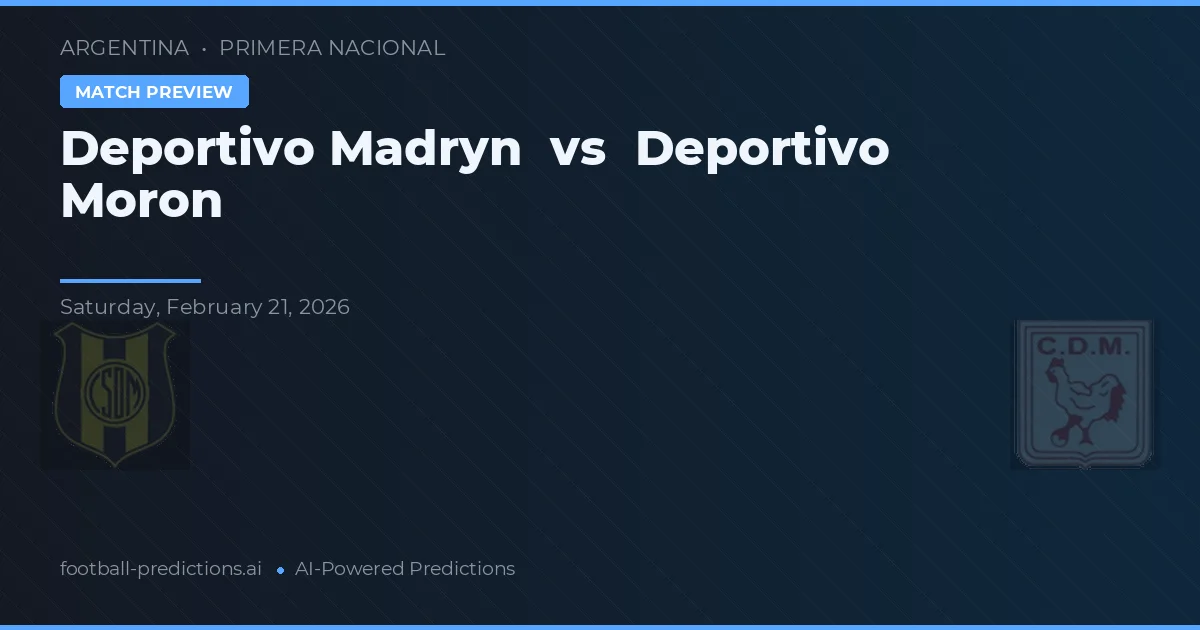 Deportivo Madryn vs Deportivo Morón — matchtips och förhandstitt