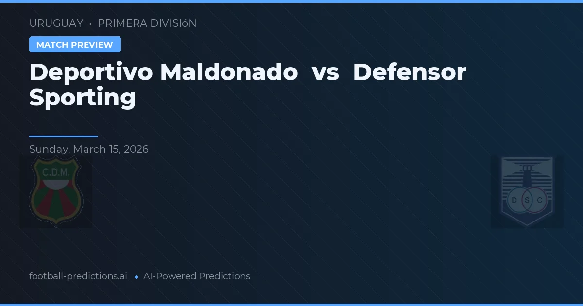 Deportivo Maldonado vs Defensor Sporting — matchtips och förhandstitt
