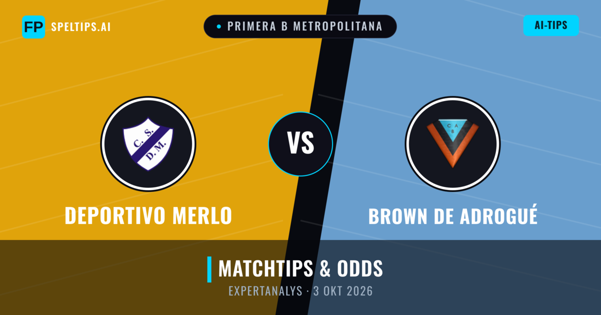 Deportivo Merlo vs Brown de Adrogué — matchtips och förhandstitt