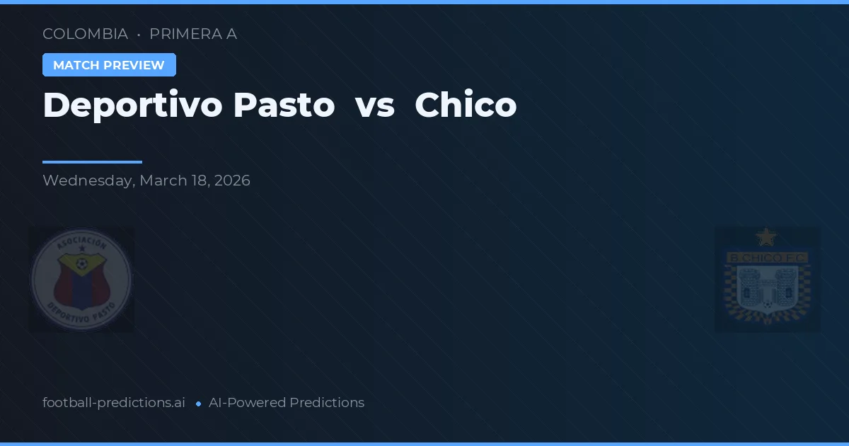 Deportivo Pasto vs Chico — matchtips och förhandstitt
