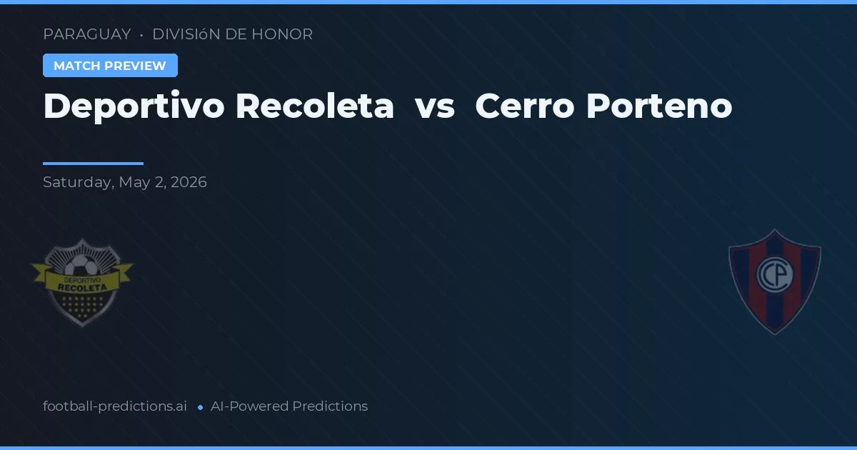 Deportivo Recoleta vs Cerro Porteño — matchtips och förhandstitt