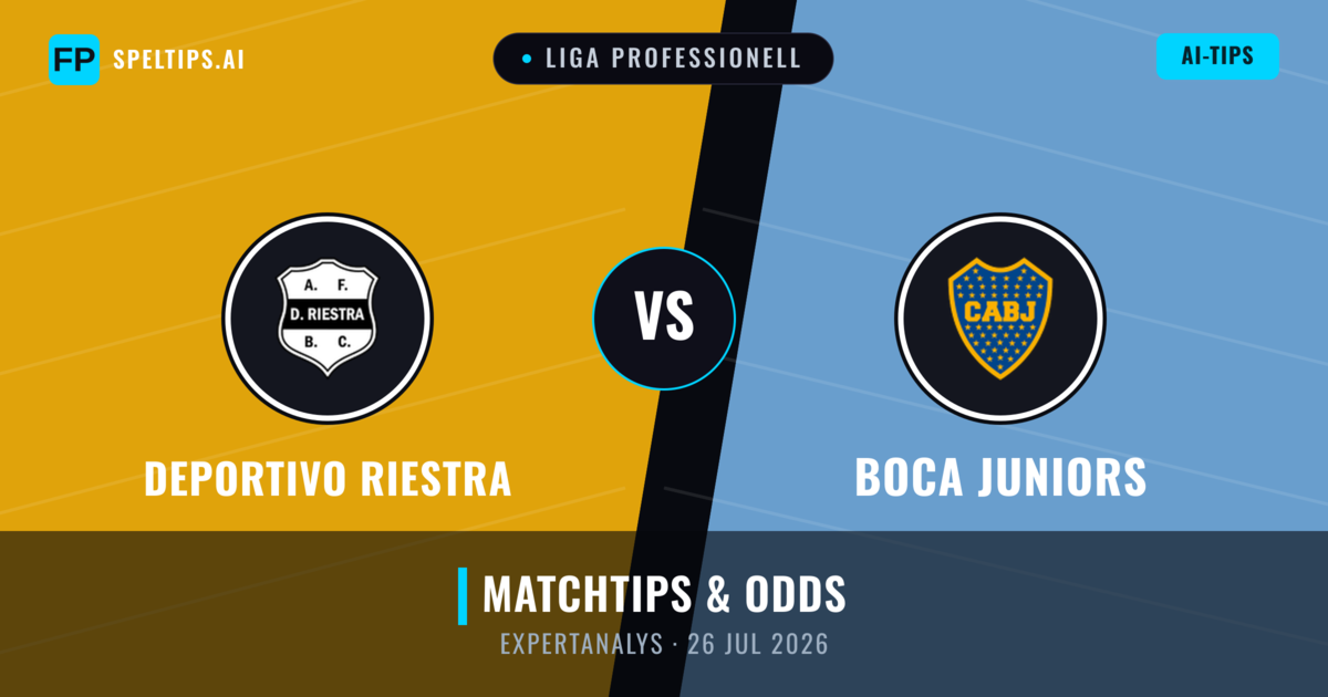 Deportivo Riestra vs Boca Juniors — matchtips och förhandstitt
