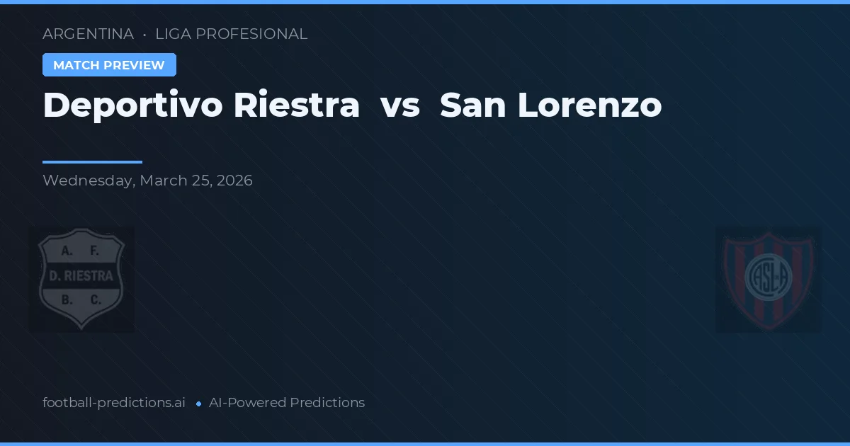 Deportivo Riestra vs San Lorenzo — matchtips och förhandstitt
