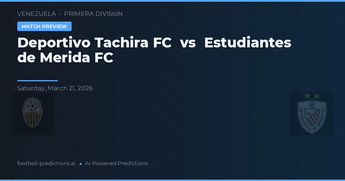 Deportivo Táchira vs Estudiantes de Mérida — matchtips och förhandstitt