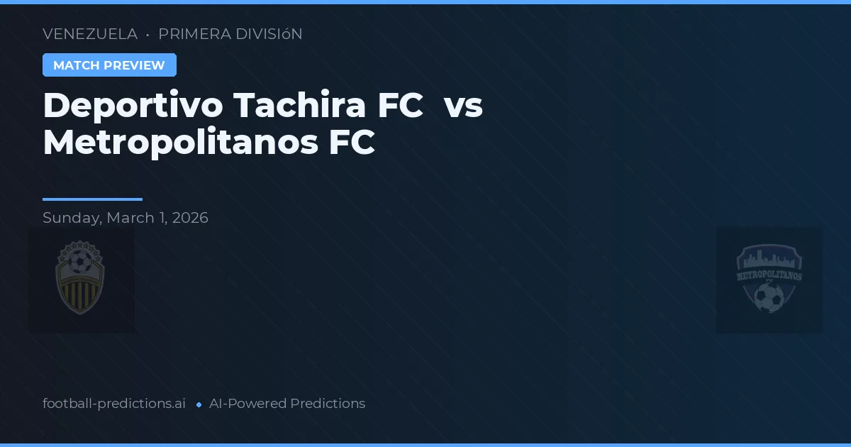Deportivo Táchira vs Metropolitanos FC — matchtips och förhandstitt