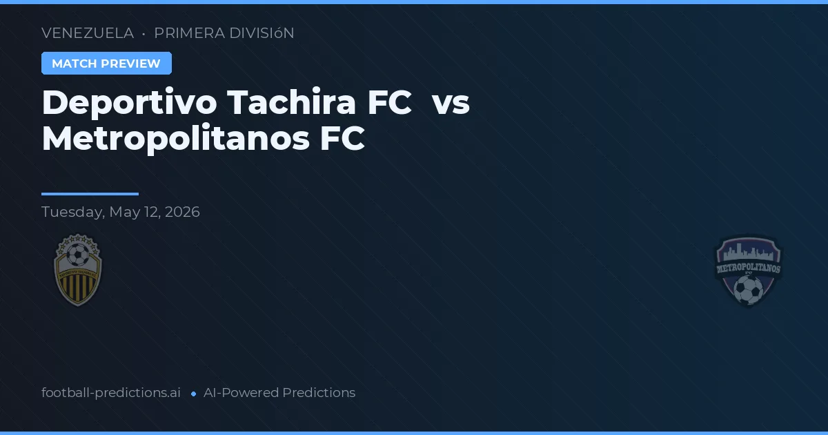 Deportivo Táchira vs Metropolitanos FC — matchtips och förhandstitt