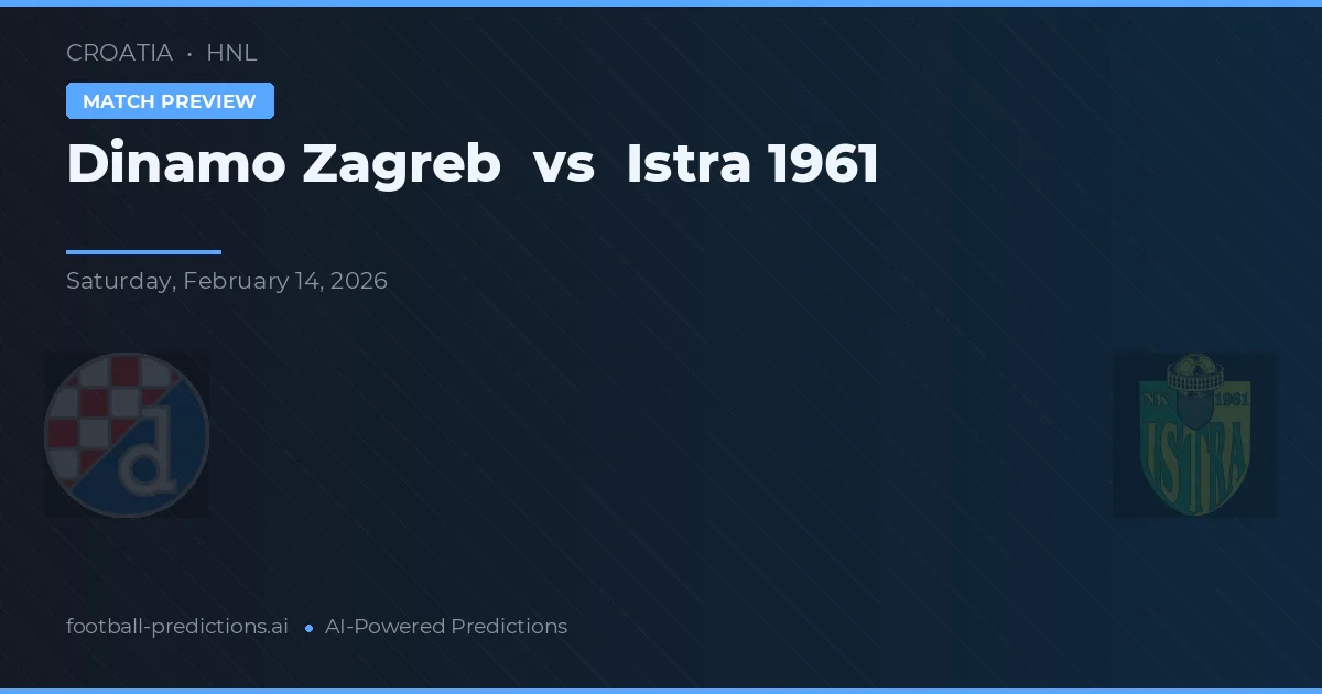 Dinamo Zagreb vs Istra 1961 — matchtips och förhandstitt