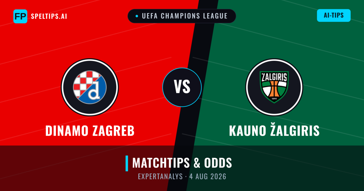 Dinamo Zagreb vs Kauno Žalgiris — matchtips och förhandstitt