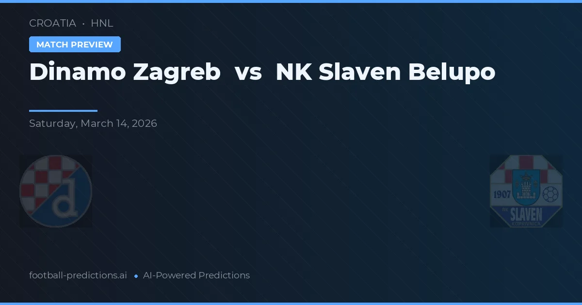 Dinamo Zagreb vs NK Slaven Belupo — matchtips och förhandstitt