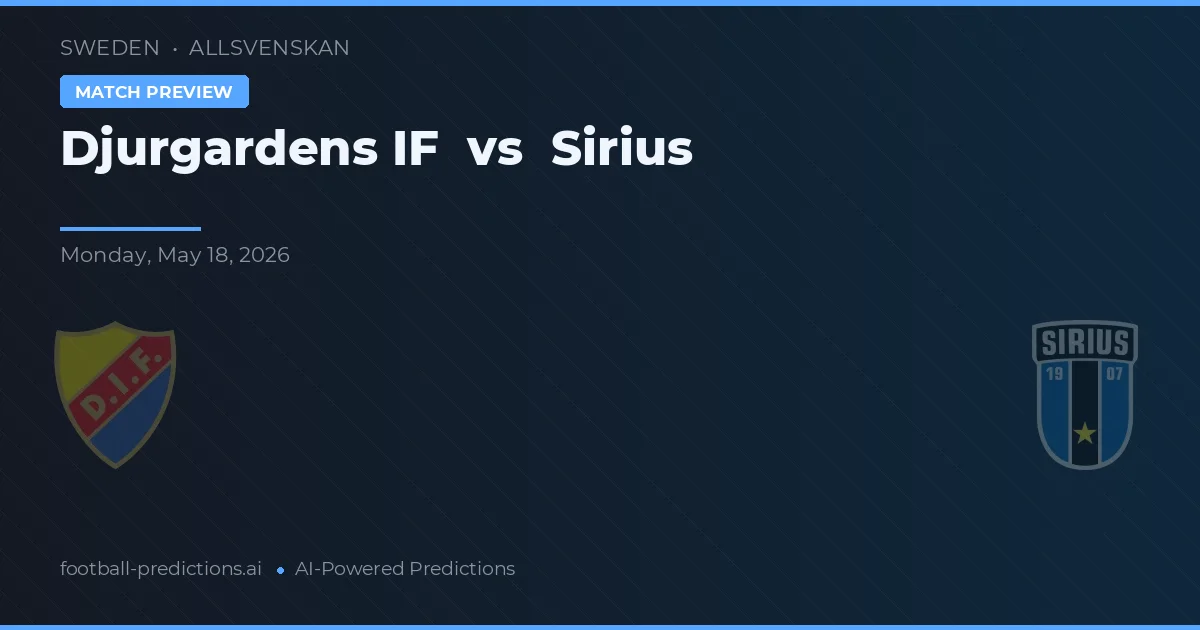 Djurgårdens IF vs Sirius — matchtips och förhandstitt