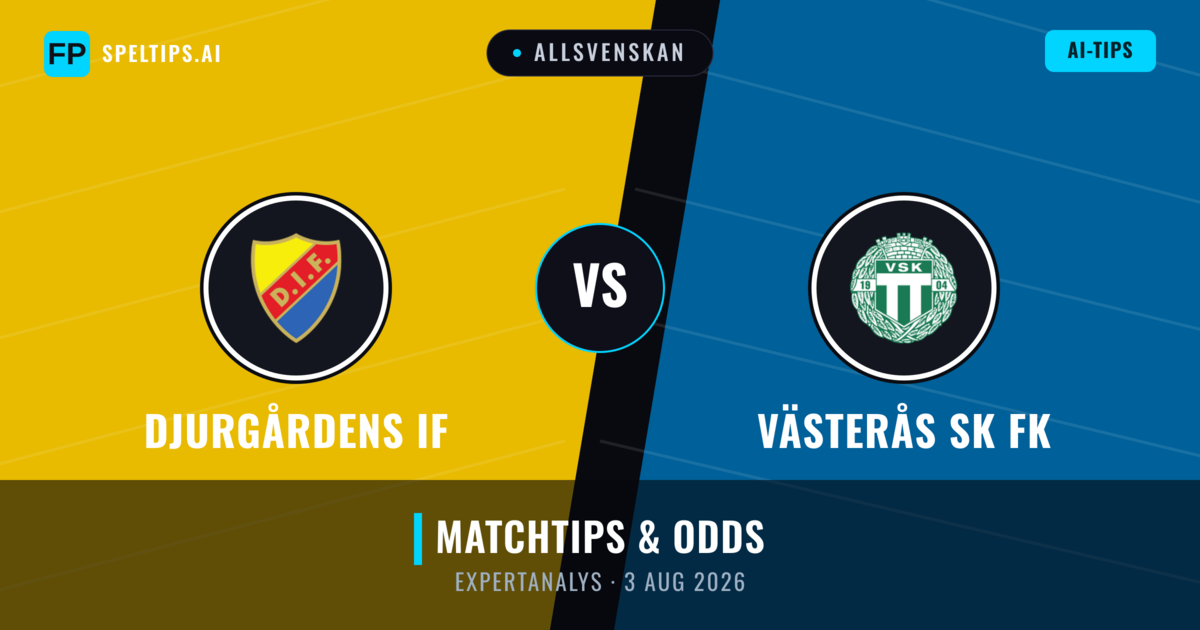 Djurgårdens IF vs Västerås SK FK — matchtips och förhandstitt