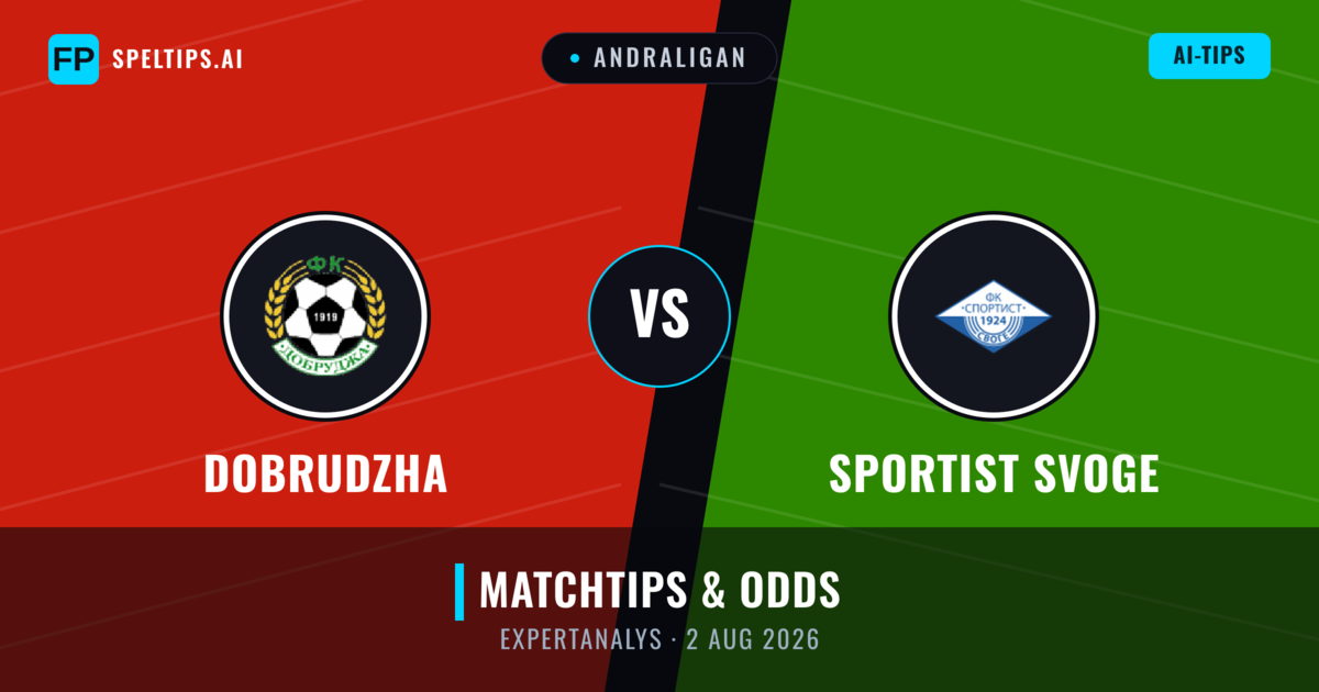 Dobrudzha vs Sportist Svoge — matchtips och förhandstitt