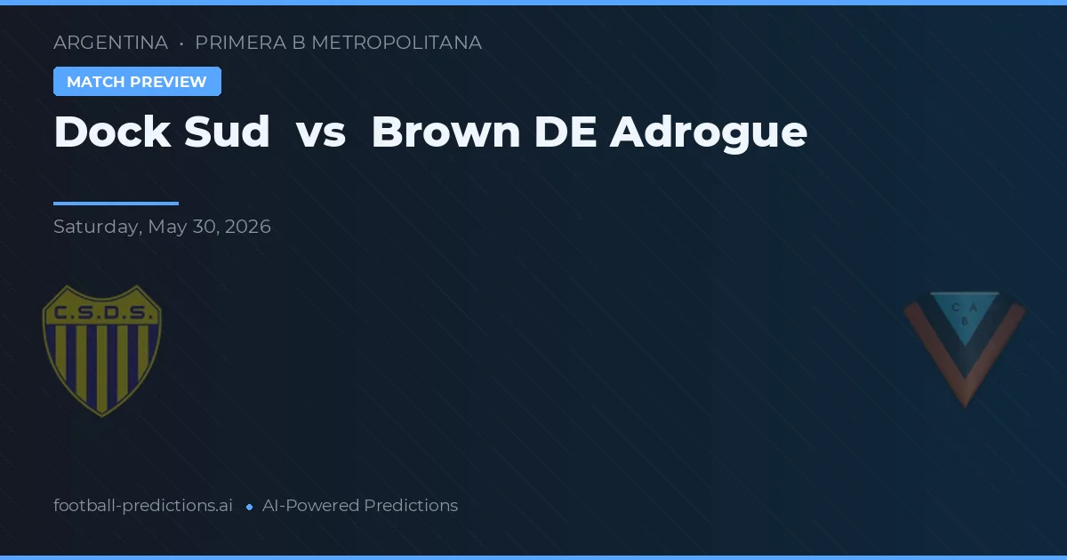Dock Sud vs Brown de Adrogué — matchtips och förhandstitt