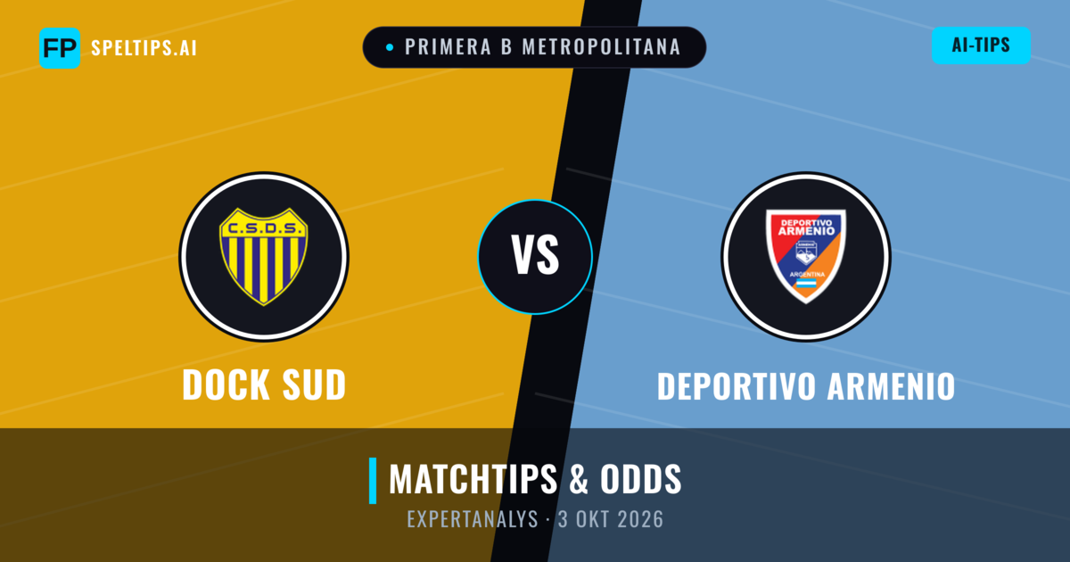 Dock Sud vs Deportivo Armenio — matchtips och förhandstitt