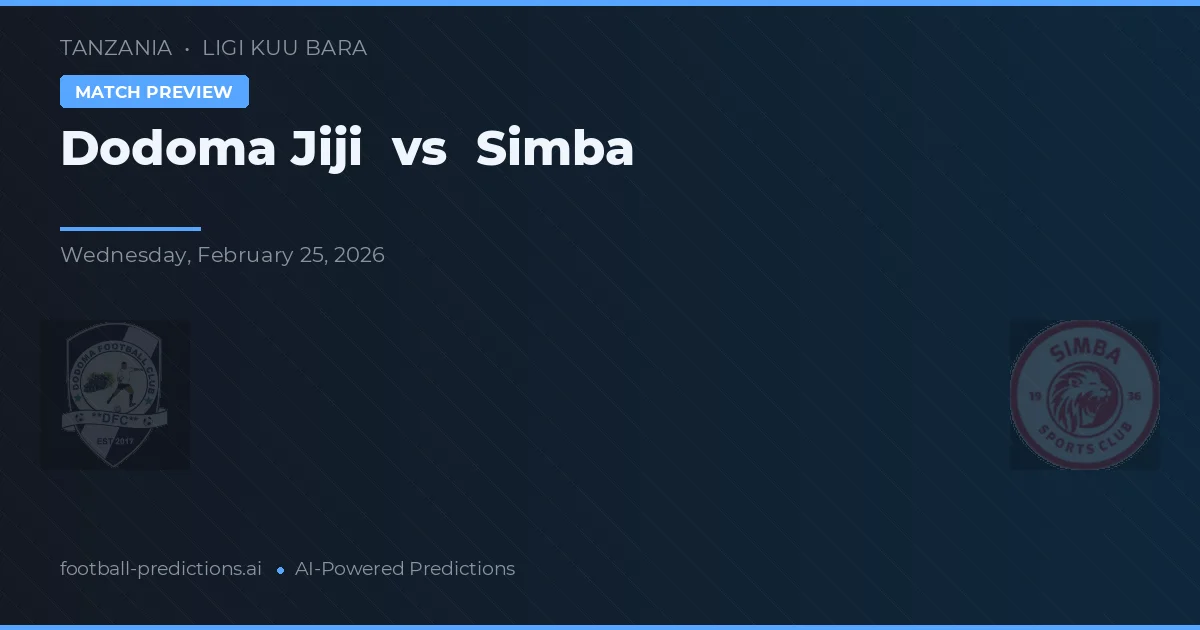 Dodoma Jiji vs Simba — matchtips och förhandstitt