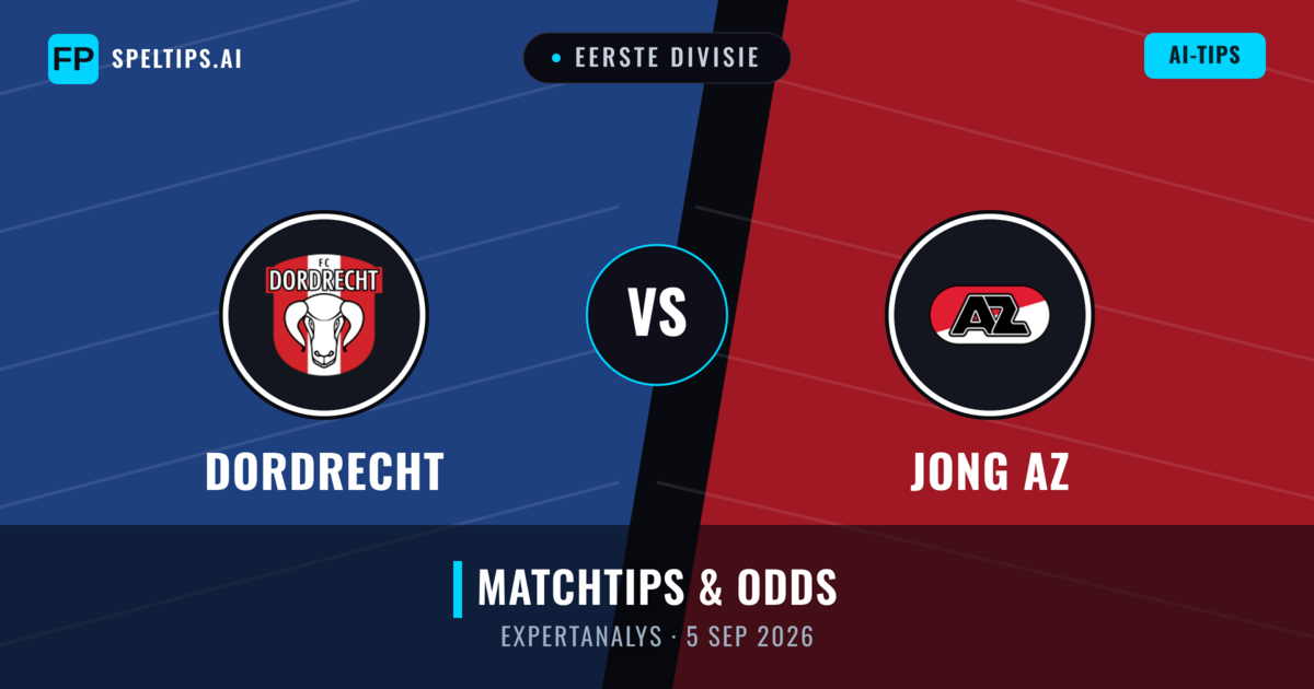 Dordrecht vs Jong AZ — matchtips och förhandstitt