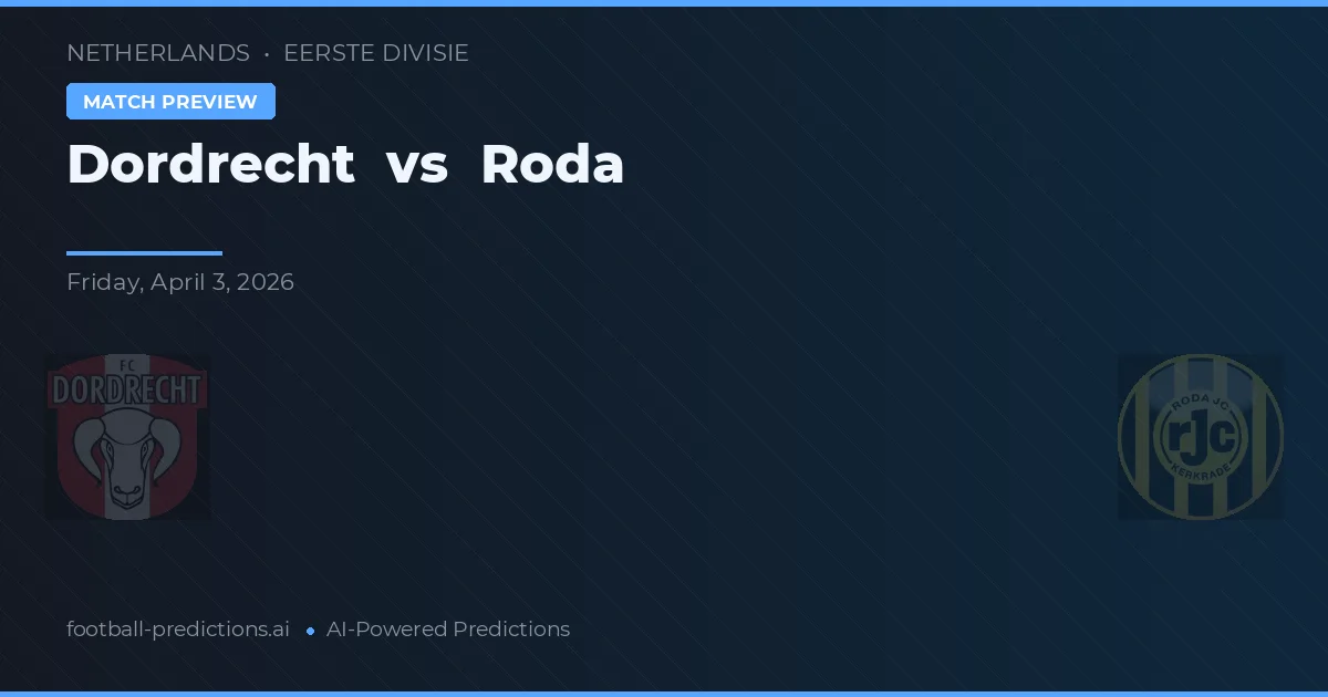 Dordrecht vs Roda JC — matchtips och förhandstitt