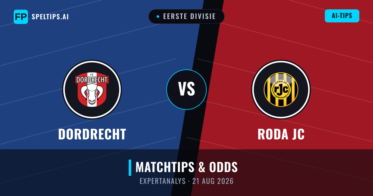 Dordrecht vs Roda JC — matchtips och förhandstitt