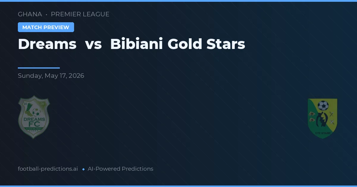Dreams vs Bibiani Gold Stars — matchtips och förhandstitt