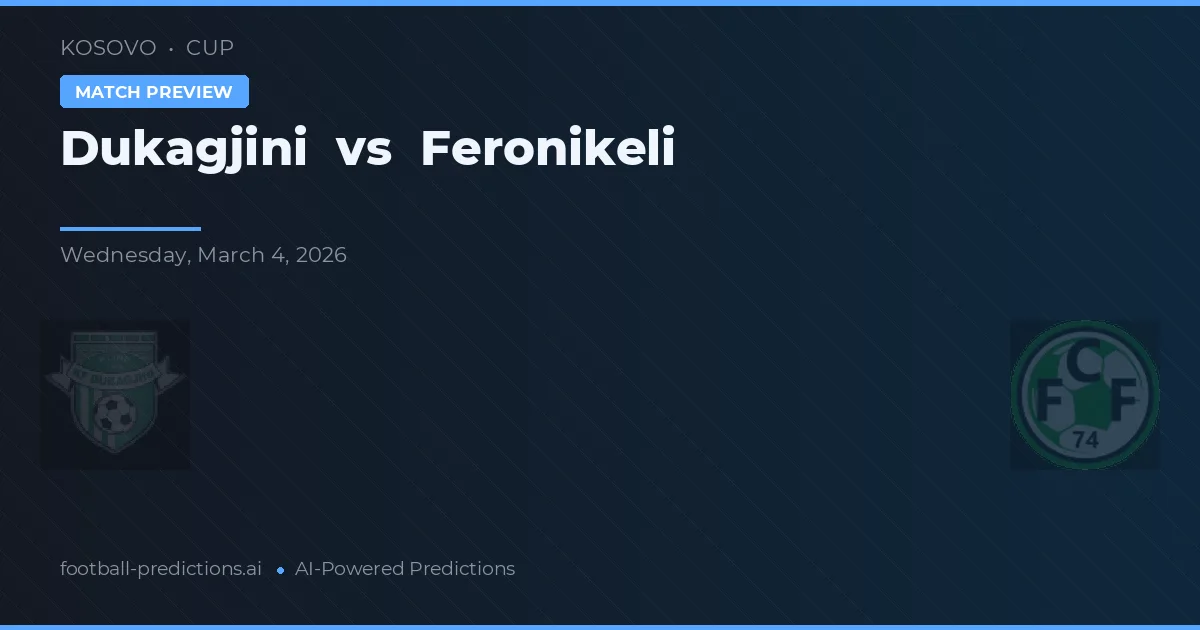 Dukagjini vs Feronikeli — matchtips och förhandstitt
