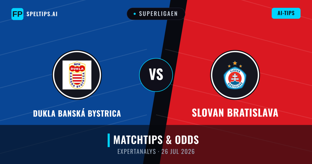 Dukla Banská Bystrica vs Slovan Bratislava — matchtips och förhandstitt