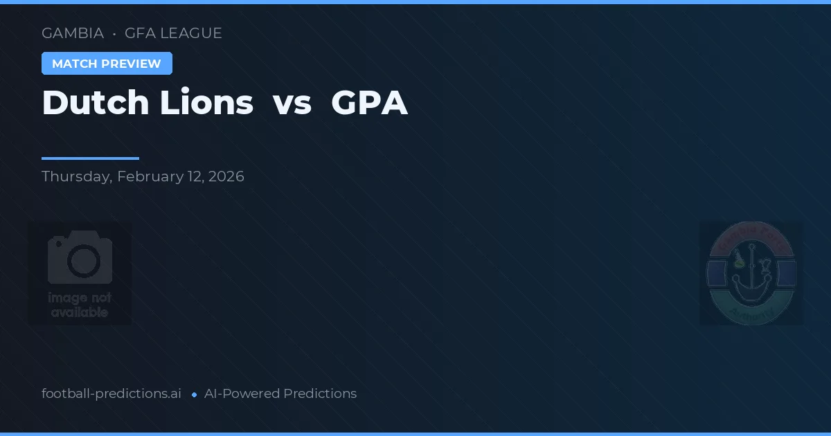 Dutch Lions vs GPA — matchtips och förhandstitt