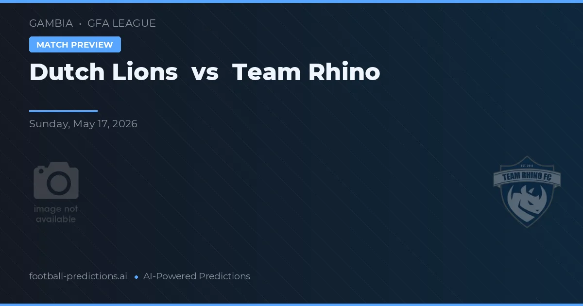 Dutch Lions vs Team Rhino — matchtips och förhandstitt