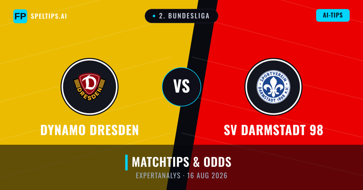 Dynamo Dresden vs SV Darmstadt 98 — matchtips och förhandstitt