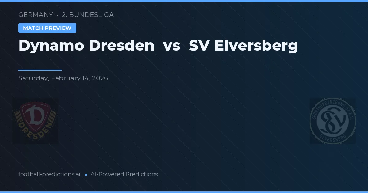 Dynamo Dresden vs SV Elversberg — matchtips och förhandstitt