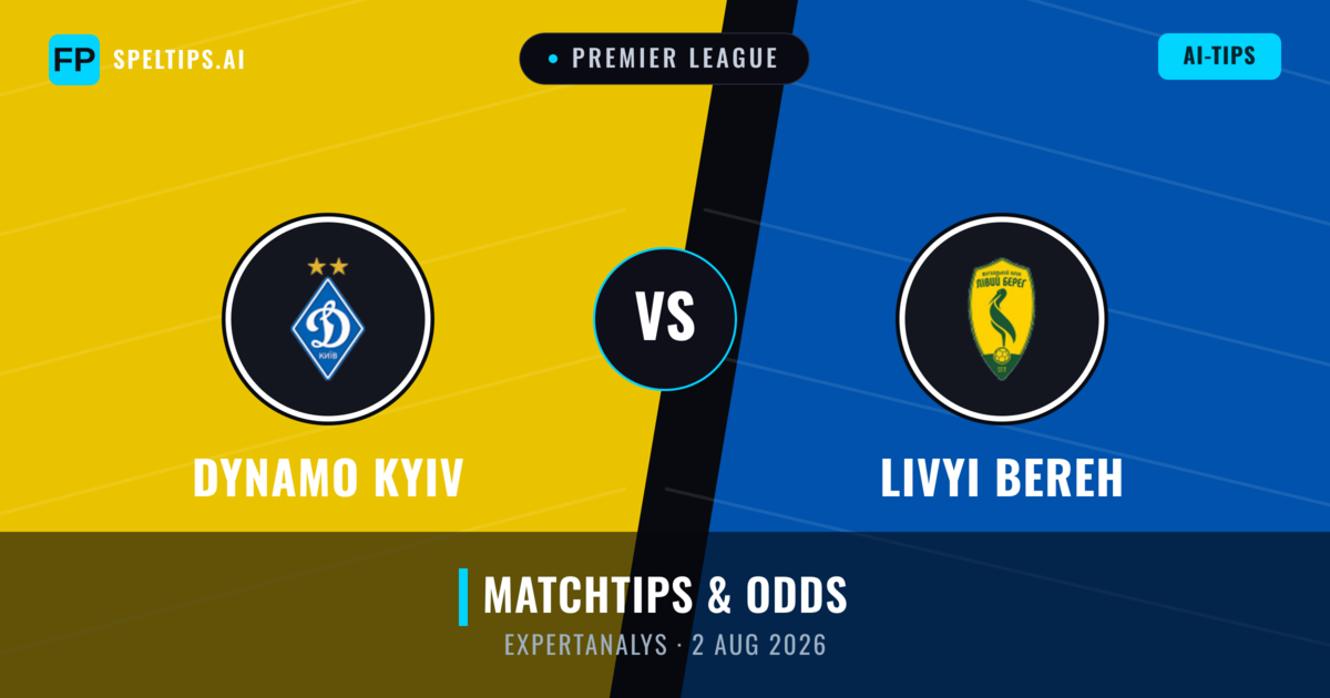Dynamo Kyiv vs Livyi Bereh — matchtips och förhandstitt