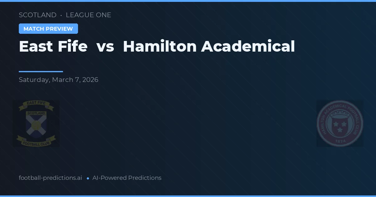 East Fife vs Hamilton Academical — matchtips och förhandstitt