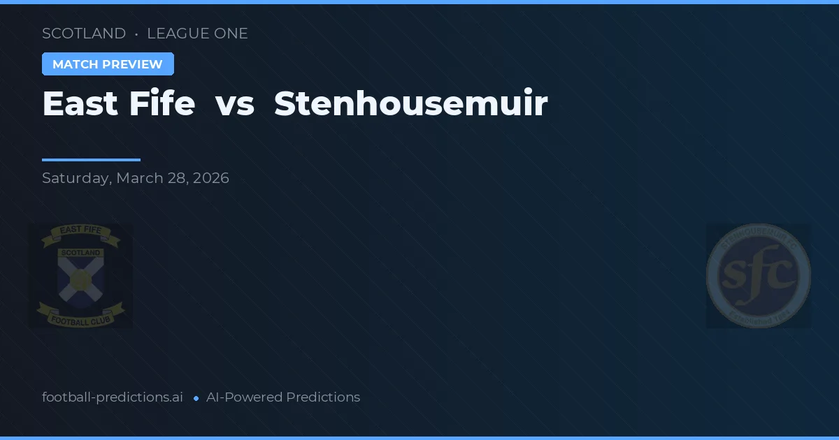 East Fife vs Stenhousemuir — matchtips och förhandstitt