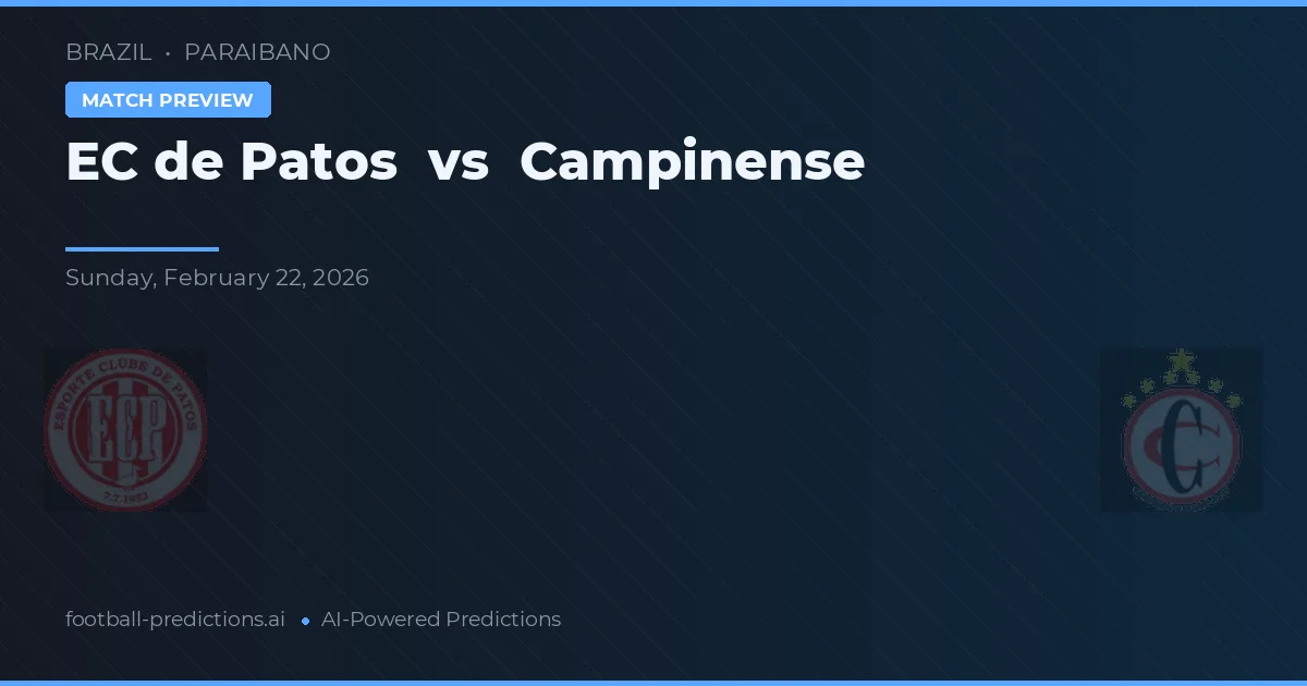 EC de Patos vs Campinense — matchtips och förhandstitt