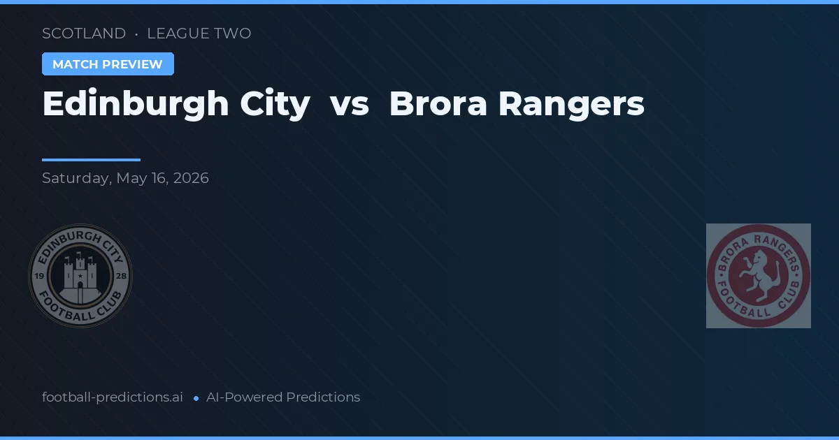 Edinburgh City vs Brora Rangers — matchtips och förhandstitt