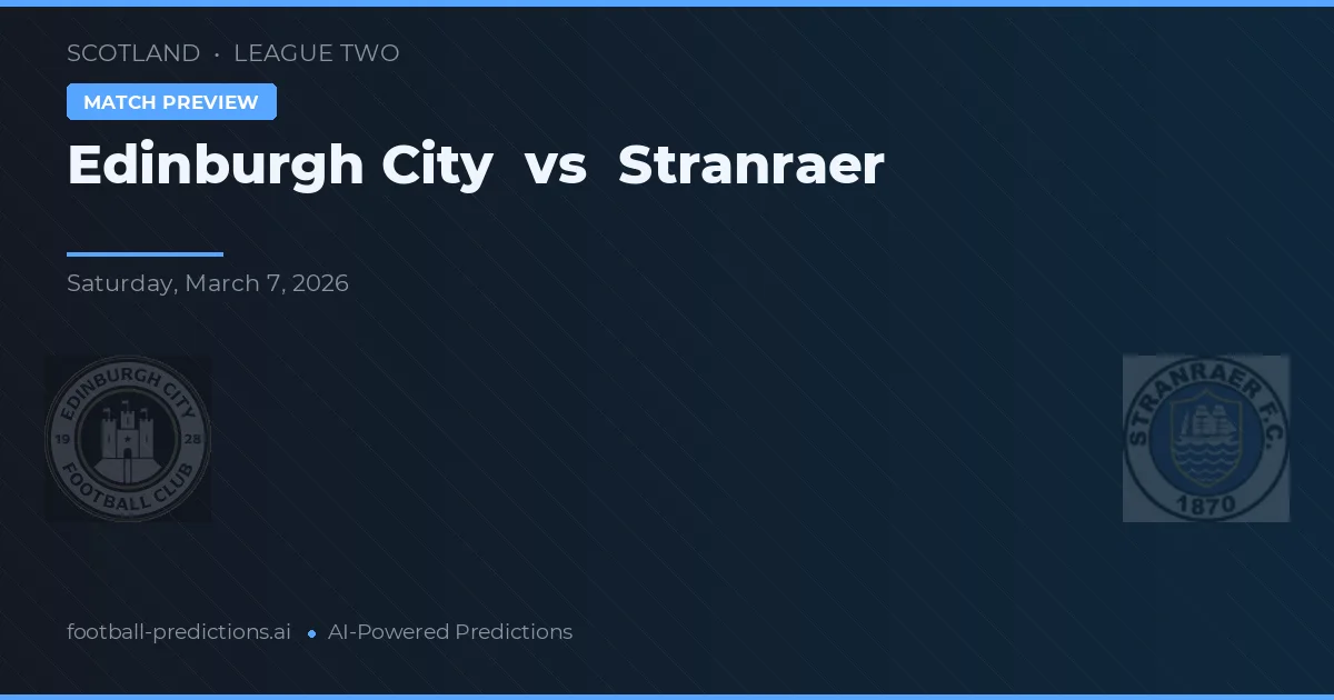 Edinburgh City vs Stranraer — matchtips och förhandstitt