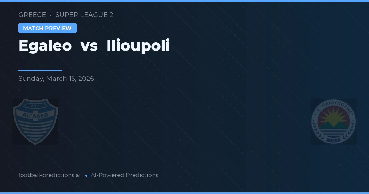 Egaleo vs Ilioupoli — matchtips och förhandstitt