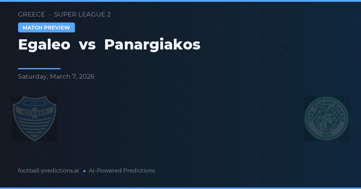 Egaleo vs Panargiakos — matchtips och förhandstitt